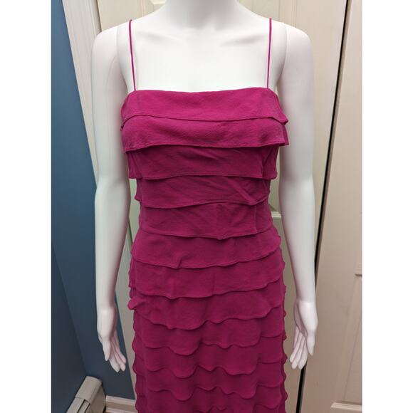 Tadashi Shoji Dress Size 2 Silk Barbiecore Knee Length Party Wedding Guest - Picture 8 of 16